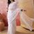 White blue embroidered sheer saree with floral motifs