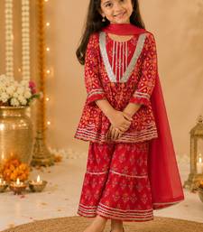 Red patola sharara set