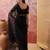 Black blue embroidered sheer saree with floral motifs