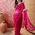 Pink embroidered sheer saree with floral motifs
