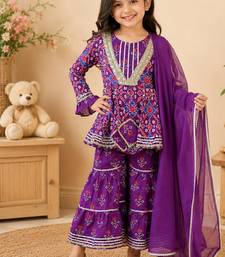 Purple patola sharara set