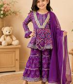 Purple patola sharara set
