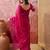 Pink embroidered sheer saree with floral motifs