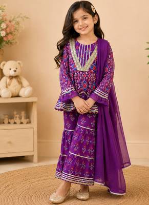 Purple patola sharara set 3