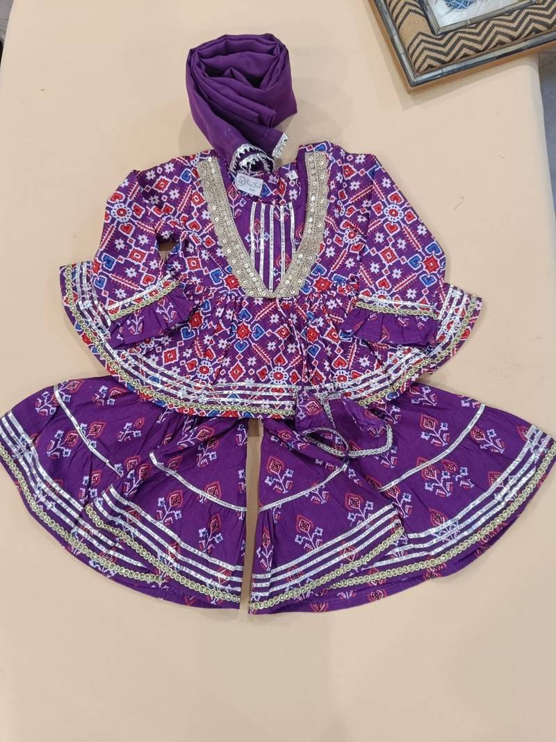 Purple patola sharara set