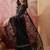Black embroidered sheer saree with floral motifs
