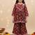 Floral maroon kurta sharara set