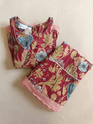 Floral maroon kurta sharara set 3