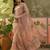 Blush pink embroidered sheer saree with floral motifs