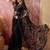 Black embroidered sheer saree with floral motifs