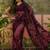 Purple embroidered sheer saree with floral motifs