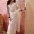White embroidered sheer saree with floral motifs