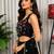 Black Embroidery and sequins and Aari mirror Silk Blend Lahenga Choli Set