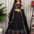 Black Embroidery and sequins and Aari mirror Silk Blend Lahenga Choli Set