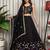 Black Embroidery and sequins and Aari mirror Silk Blend Lahenga Choli Set