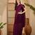Wine purple heavy net embroidered saree with belt diamond embellished designer festive party saree