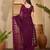 Wine purple heavy net embroidered saree with belt diamond embellished designer festive party saree