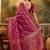 royal magenta banarasi jacquard saree with zari weaving, mina & lace work