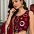 Maroon Embroidery and sequins and Aari mirror Silk Blend Lahenga Choli Set