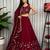 Maroon Embroidery and sequins and Aari mirror Silk Blend Lahenga Choli Set
