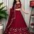 Maroon Embroidery and sequins and Aari mirror Silk Blend Lahenga Choli Set