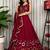 Maroon Embroidery and sequins and Aari mirror Silk Blend Lahenga Choli Set