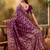 purple banarasi jacquard saree with rich zari weaving & tassel pallu     unstitched blouse included