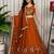 Orange Embroidery and sequins and Aari mirror Silk Blend Lahenga Choli Set