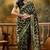black banarasi jacquard saree with rich zari weaving & tassel pallu     includes unstitched blouse