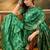 green banarasi jacquard saree with elegant zari weaving & tassel pallu     includes unstitched blouse
