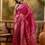 pink banarasi jacquard saree with rich zari weaving & tassel pallu     includes unstitched blouse