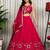 Rani Pink Embroidery and sequins and Aari mirror Silk Blend Lahenga Choli Set