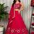 Rani Pink Embroidery and sequins and Aari mirror Silk Blend Lahenga Choli Set