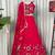 Rani Pink Embroidery and sequins and Aari mirror Silk Blend Lahenga Choli Set