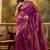 magenta banarasi jacquard saree with intricate zari weaving & tassel pallu and unstitched blouse