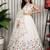 White Embroidery and sequins and Aari mirror Silk Blend Lahenga Choli Set