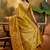 mustard banarasi jacquard saree with rich zari weaving & tassel pallu     unstitched blouse included