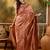 rose gold banarasi jacquard saree with zari weaving & tassel pallu     unstitched blouse included