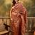 rose gold banarasi jacquard saree with zari weaving & tassel pallu     unstitched blouse included