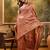 rose gold banarasi jacquard saree with zari weaving & tassel pallu     unstitched blouse included