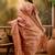 rose gold banarasi jacquard saree with zari weaving & tassel pallu     unstitched blouse included