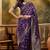 purple banarasi jacquard saree with zari weaving & tassel pallu     unstitched blouse piece