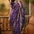 purple banarasi jacquard saree with zari weaving & tassel pallu     unstitched blouse piece