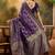 purple banarasi jacquard saree with zari weaving & tassel pallu     unstitched blouse piece