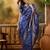royal blue banarasi jacquard saree with rich zari weaving & tassel pallu     unstitched blouse piece
