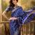 royal blue banarasi jacquard saree with rich zari weaving & tassel pallu     unstitched blouse piece