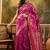 pink banarasi jacquard saree with rich zari weaving & tassel pallu     unstitched blouse piece