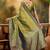 elegant green banarasi jacquard saree with rich zari weaving & tassel pallu     unstitched blouse
