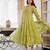 Women's Gorgeous Embroidery Work Chanderi Silk Fabric Flared Anarkali Pant and Dupatta Set