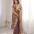 Mauve silk blend with embroidery work saree with blouse